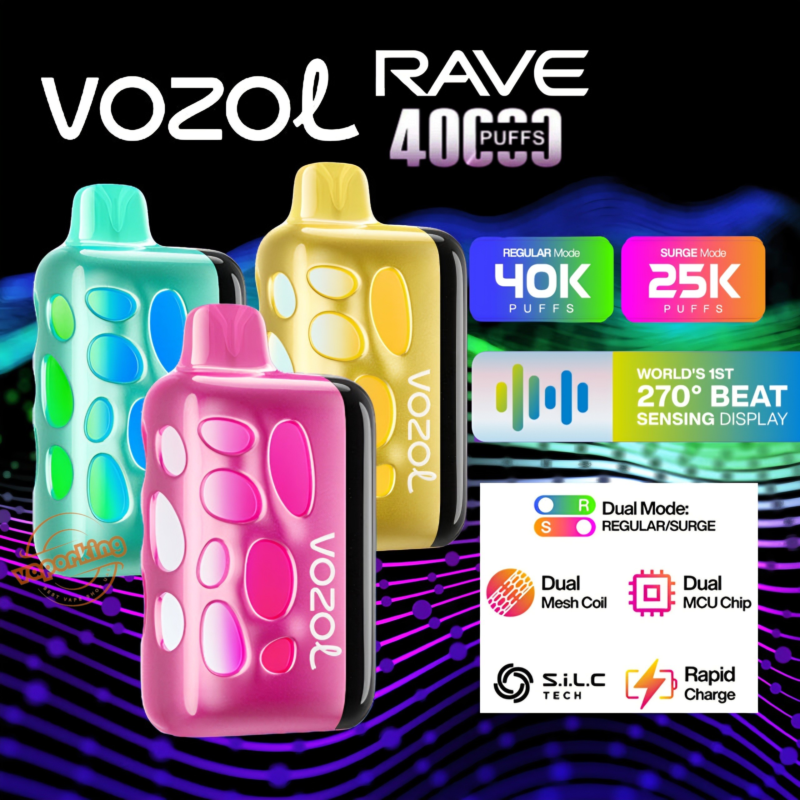 VOZOL RAVE 40,000 Puffs Disposable Vape